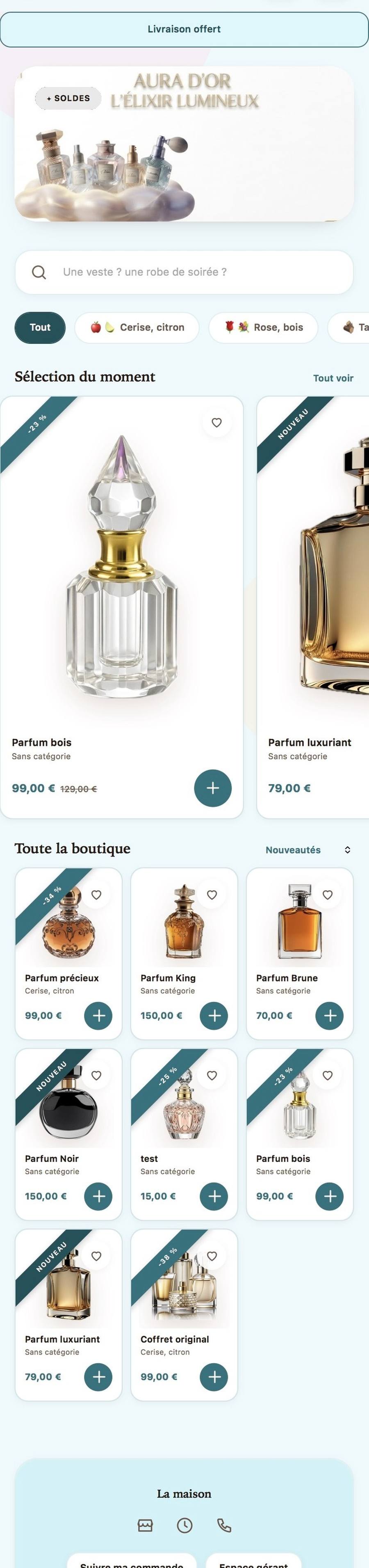 La boutique en ligne, prête à recevoir des commandes